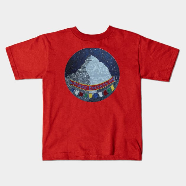 Mt. Everest Kids T-Shirt by oil and ink